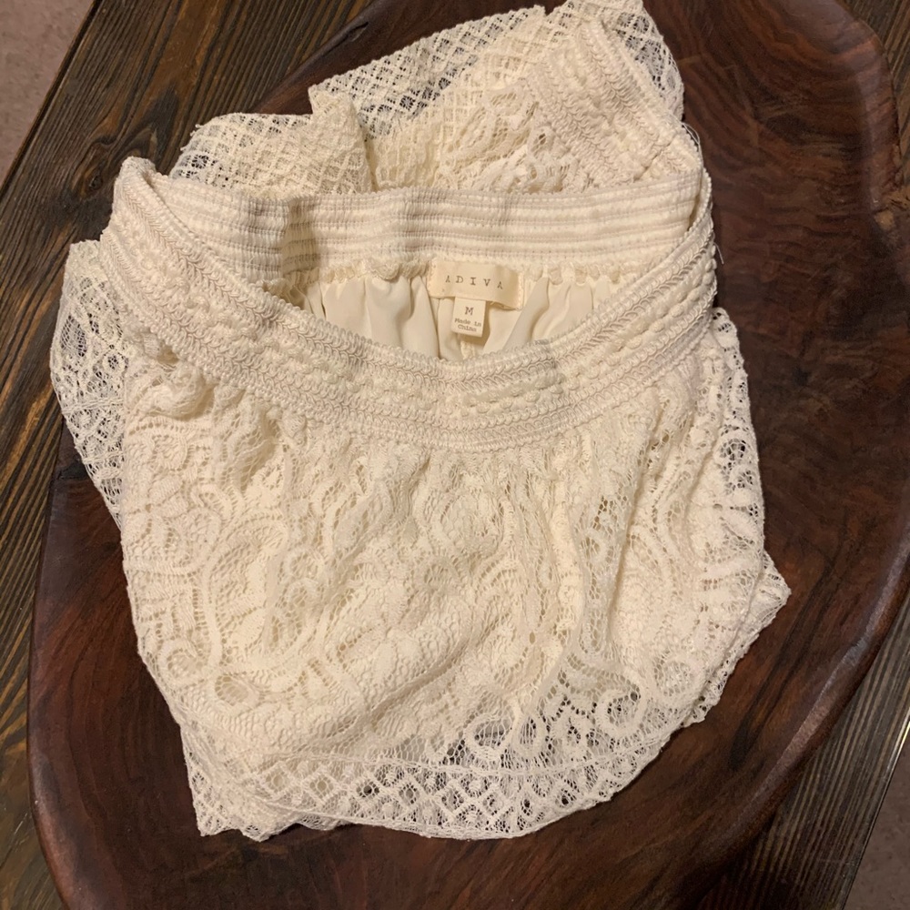 Adiva Cream Lace Top size  M NWOT Cottagecore - Picture 3 of 7